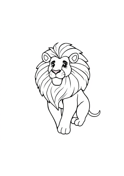 Majestic Lion In Space Coloring Page