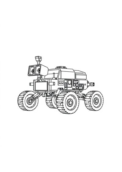 Mars Rover Coloring Page