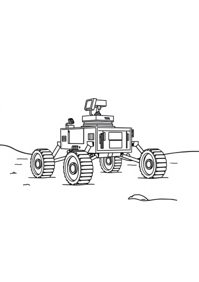 Mars Rover In Winter Coloring Page