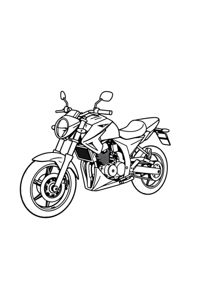 Motorcycle In Space Coloring Page