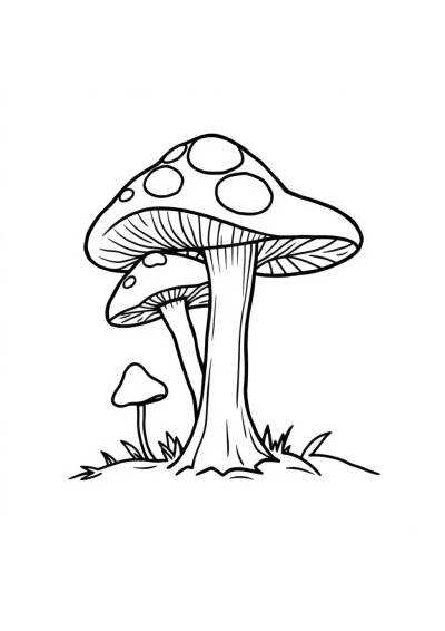 Mushrooms Coloring Page