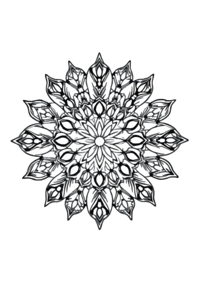 Nature Inspired Mandala Coloring Page