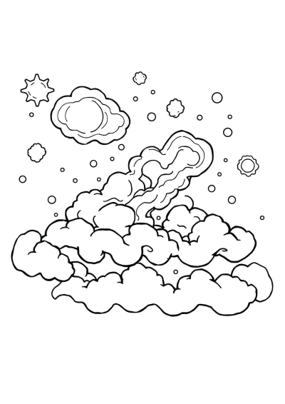 Nebula Clouds Coloring Page