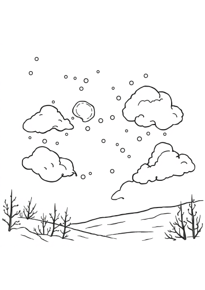 Nebula Clouds In Winter Coloring Page
