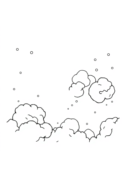 Nebula Clouds Underwater Coloring Page