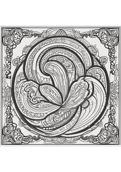 Paisley Design Coloring Page