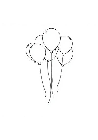Party Balloons Underwater Coloring Page