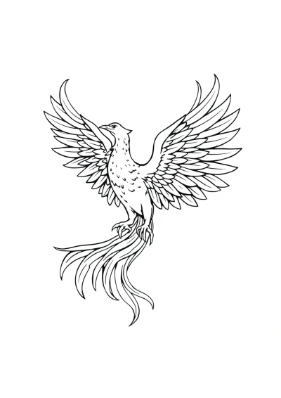 Phoenix Rising Coloring Page