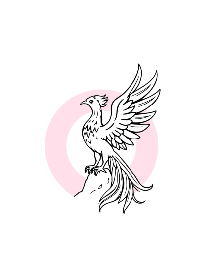 Phoenix Rising At Sunset Coloring Page