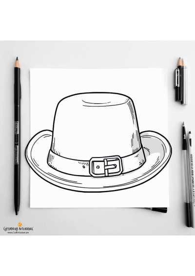 Pilgrim Hat Coloring Page