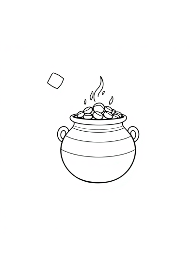 Pot Of Gold In Space Coloring Page
