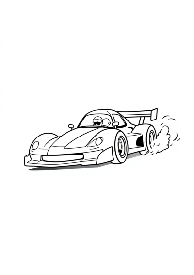 Race Car Speeding Coloring Page