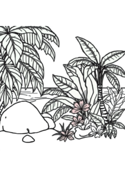 Rainforest Plants On Beach Coloring Page