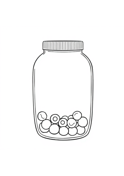 Realistic Candy Jar Coloring Page