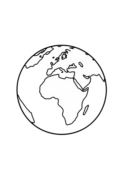Realistic Earth From Space Coloring Page