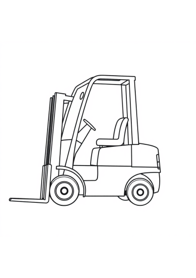 Realistic Forklift Coloring Page