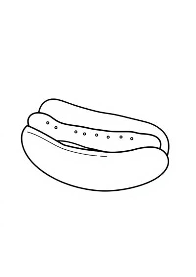 Realistic Hot Dog Coloring Page