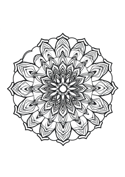 Realistic Nature Inspired Mandala Coloring Page