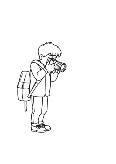 Realistic Photographer Coloring Page