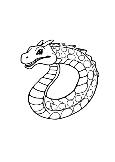 Realistic Sea Serpent Coloring Page