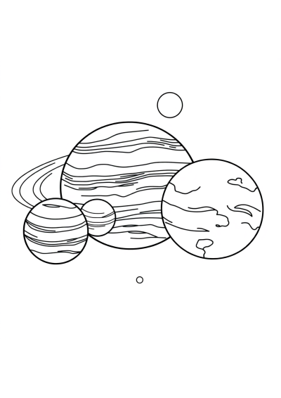 Realistic Solar System Planets Coloring Page