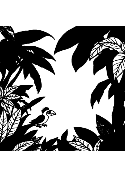 Realistic Tropical Jungle Coloring Page