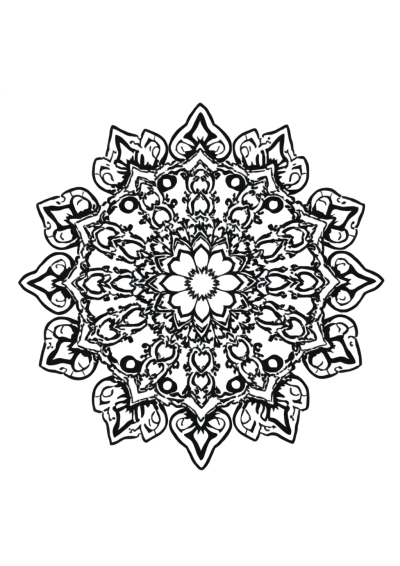 Realistic Vintage Lace Mandala Coloring Page