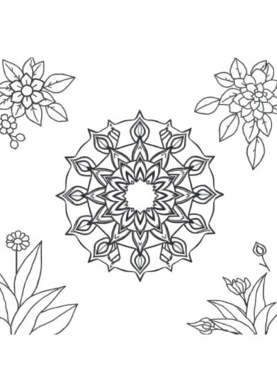 Sacred Geometry Mandala In Garden Coloring Page