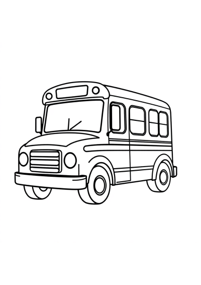 School Bus In Space Coloring Page