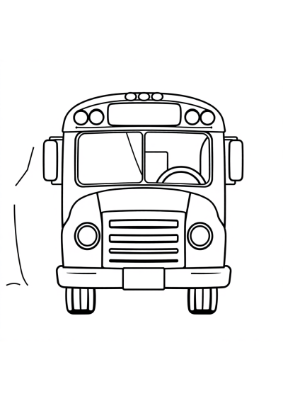 School Bus In Winter Coloring Page