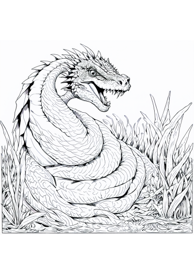 Sea Serpent Coloring Page