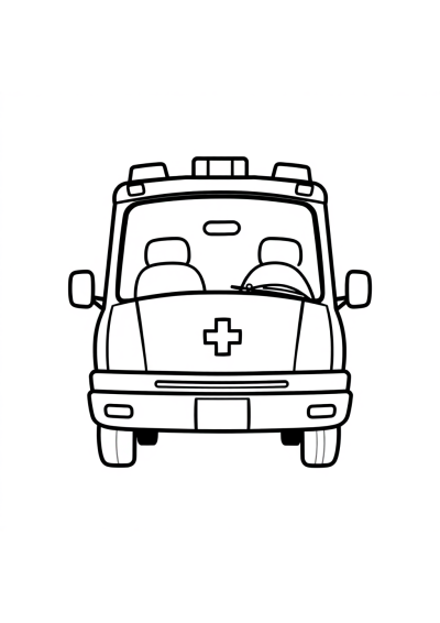 Simple Ambulance Coloring Page