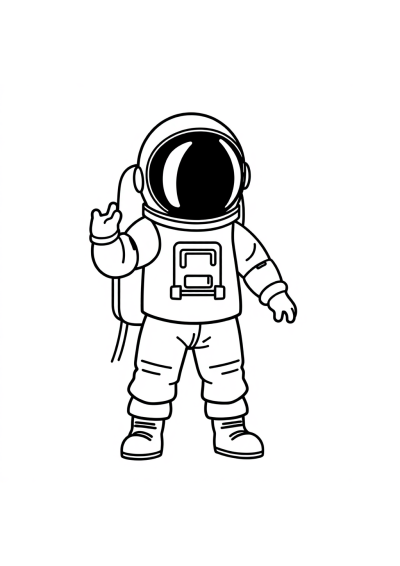 Simple Astronaut In Suit Coloring Page