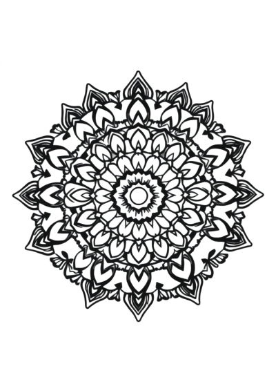 Printable Simple Bohemian Mandala Coloring Page