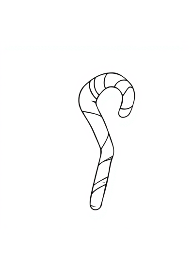 Simple Candy Cane Coloring Page