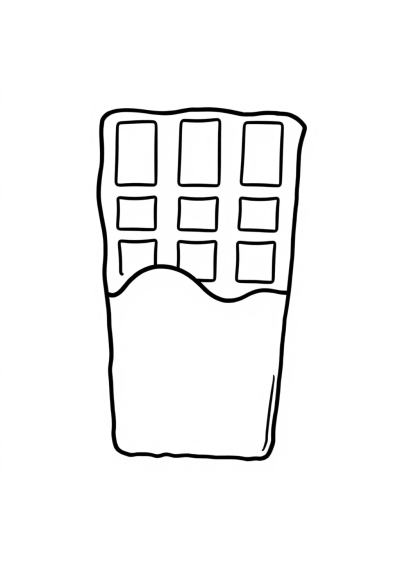 Simple Chocolate Bar Coloring Page