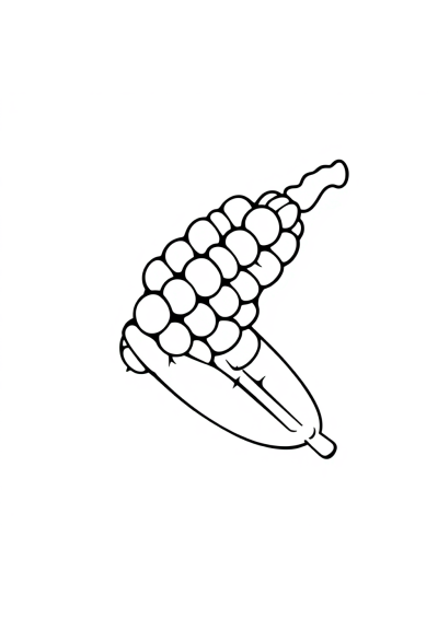 Simple Corn On Cob Coloring Page