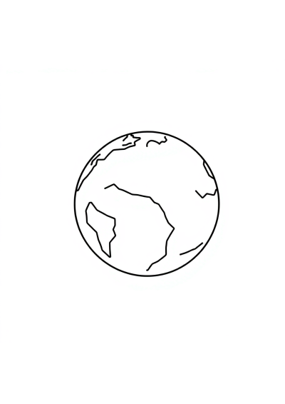 Simple Earth From Space Coloring Page