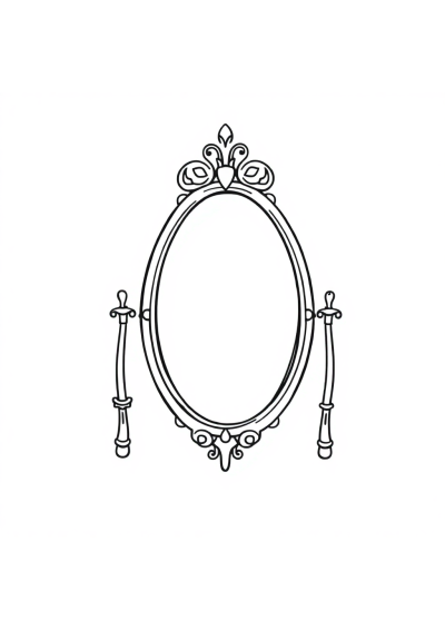 Simple Enchanted Mirror Coloring Page