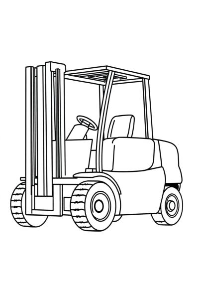 Simple Forklift Coloring Page