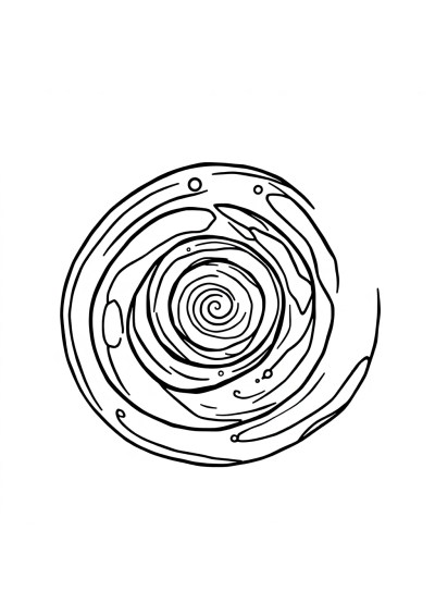 Simple Galaxy Spiral Coloring Page