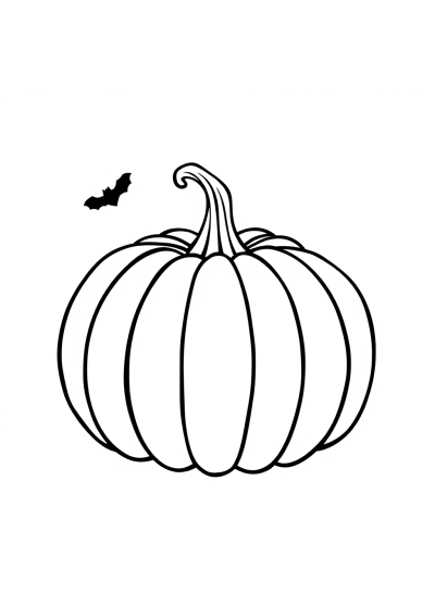 Simple Halloween Pumpkin Coloring Page