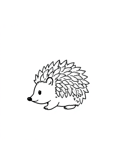 Printable Simple Hedgehog Curled Up Coloring Page