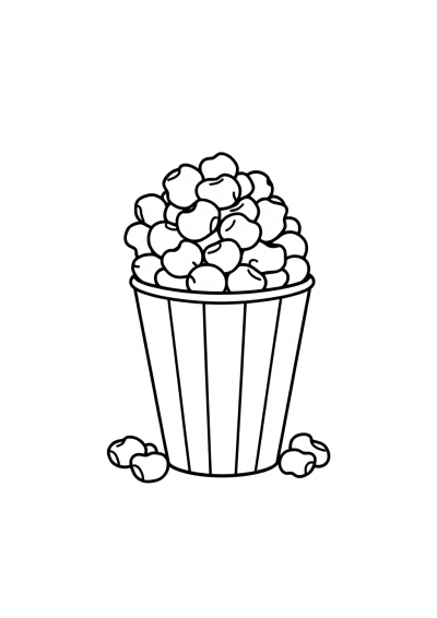 Simple Popcorn Bucket Coloring Page