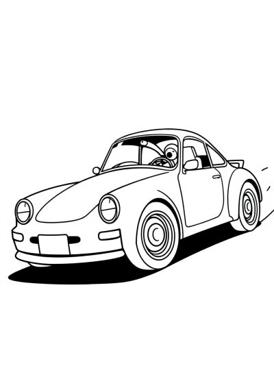 Simple Race Car Speeding Coloring Page