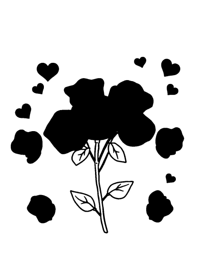 Simple Rose Bouquet Valentines Coloring Page