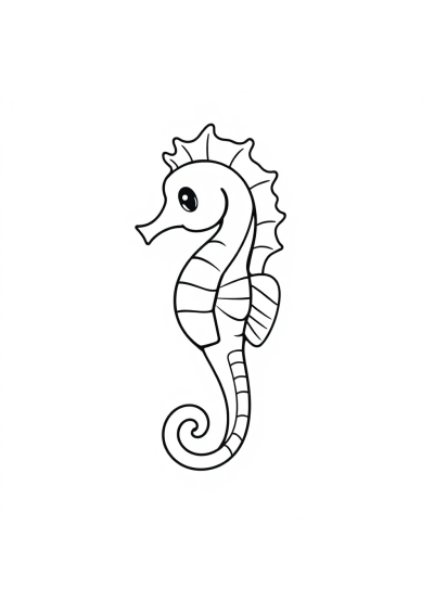 Printable Simple Seahorse Coloring Page