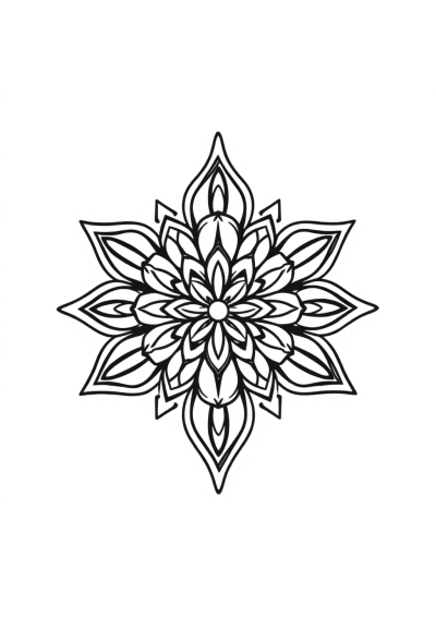 Simple Star Mandala Coloring Page