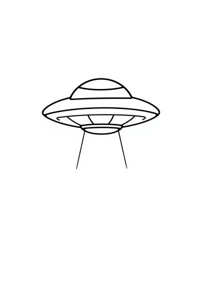 Simple Ufo Flying Saucer Coloring Page