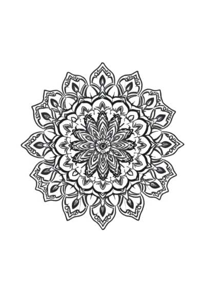 Simple Vintage Lace Mandala Coloring Page